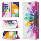 For Samsung Galaxy A13 5G Colored Drawing Pattern Invisible Magnetic Horizontal Flip Phone Leather Case with Holder & Card Slots & Wallet(Sun Flower) - 1