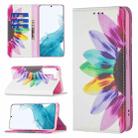 For Samsung Galaxy S22+ 5G Colored Drawing Pattern Invisible Magnetic Horizontal Flip Phone Leather Case with Holder & Card Slots & Wallet(Sun Flower) - 1