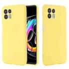 For Motorola Moto Edge 20 Lite / Edge 20 Fusion Pure Color Liquid Silicone Shockproof Full Coverage Phone Case(Yellow) - 1