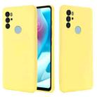 For Motorola Moto G60S Pure Color Liquid Silicone Shockproof Full Coverage Phone Case(Yellow) - 1