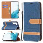 For Samsung Galaxy S22+ 5G Color Matching Denim Texture Leather Case with Holder & Card Slots & Wallet & Lanyard(Dark Blue) - 1