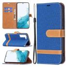 For Samsung Galaxy S22 5G Color Matching Denim Texture Leather Case with Holder & Card Slots & Wallet & Lanyard(Royal Blue) - 1
