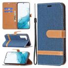 For Samsung Galaxy S22 5G Color Matching Denim Texture Leather Case with Holder & Card Slots & Wallet & Lanyard(Dark Blue) - 1