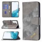 For Samsung Galaxy S22+ 5G Matching Color Crocodile Texture Leather Phone Case with Holder & Card Slots & Wallet(Grey) - 1