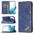 For Samsung Galaxy S22+ 5G Matching Color Crocodile Texture Leather Phone Case with Holder & Card Slots & Wallet(Blue) - 1