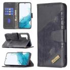 For Samsung Galaxy S22+ 5G Matching Color Crocodile Texture Leather Phone Case with Holder & Card Slots & Wallet(Black) - 1