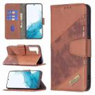 For Samsung Galaxy S22 5G Matching Color Crocodile Texture Leather Phone Case with Holder & Card Slots & Wallet(Brown) - 1