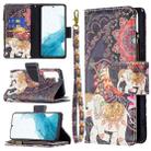 For Samsung Galaxy S22 5G Colored Drawing Pattern Zipper Horizontal Flip Phone Leather Case with Holder & Card Slots & Wallet(Flower Elephants) - 1
