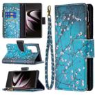 For Samsung Galaxy S22 Ultra 5G Colored Drawing Pattern Zipper Horizontal Flip Phone Leather Case with Holder & Card Slots & Wallet(Plum Blossom) - 1