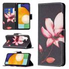 For Samsung Galaxy A13 5G Colored Drawing Pattern Horizontal Flip Phone Leather Case with Holder & Card Slots & Wallet(Lotus) - 1