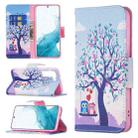 For Samsung Galaxy S22 5G Colored Drawing Pattern Horizontal Flip Phone Leather Case with Holder & Card Slots & Wallet(Owl) - 1