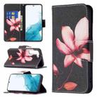 For Samsung Galaxy S22 5G Colored Drawing Pattern Horizontal Flip Phone Leather Case with Holder & Card Slots & Wallet(Lotus) - 1