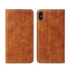 For iPhone X / XS Retro Tree Bark Texture PU Magnetic Horizontal Flip Leather Case with Holder & Card Slots & Wallet(Khaki) - 1