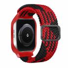TPU Frame Buckle Braid Integrated Watch Band For Apple Watch Series 6 & SE & 5 & 4 40mm / 3 & 2 & 1 38mm(Red and Black) - 1