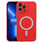 For iPhone 13 Pro Max Liquid Silicone Shockproof Magsafe Case (Red) - 1