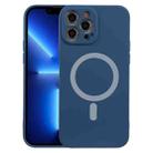 For iPhone 13 Pro Max Liquid Silicone Shockproof Magsafe Case (Navy Blue) - 1