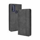 For Motorola G Pure Magnetic Buckle Retro Crazy Horse Texture Horizontal Flip Phone Leather Case with Holder & Card Slots & Photo Frame(Black) - 1