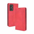 For OPPO Realme GT Neo2 Magnetic Buckle Retro Crazy Horse Texture Horizontal Flip Phone Leather Case with Holder & Card Slots & Photo Frame(Red) - 1