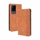 For vivo iQOO 8 Pro Magnetic Buckle Retro Crazy Horse Texture Horizontal Flip Phone Leather Case with Holder & Card Slots & Photo Frame(Brown) - 1