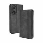 For Huawei nova 9 Magnetic Buckle Retro Crazy Horse Texture Horizontal Flip Phone Leather Case with Holder & Card Slots & Photo Frame(Black) - 1