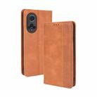 For Huawei nova 9 Magnetic Buckle Retro Crazy Horse Texture Horizontal Flip Phone Leather Case with Holder & Card Slots & Photo Frame(Brown) - 1