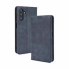 For Samsung Galaxy A13 5G Magnetic Buckle Retro Crazy Horse Texture Horizontal Flip Phone Leather Case with Holder & Card Slots & Photo Frame(Blue) - 1