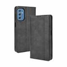 For Samsung Galaxy M52 5G Magnetic Buckle Retro Crazy Horse Texture Horizontal Flip Phone Leather Case with Holder & Card Slots & Photo Frame(Black) - 1