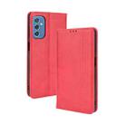 For Samsung Galaxy M52 5G Magnetic Buckle Retro Crazy Horse Texture Horizontal Flip Phone Leather Case with Holder & Card Slots & Photo Frame(Red) - 1