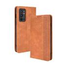 For OnePlus 9RT 5G Magnetic Buckle Retro Crazy Horse Texture Horizontal Flip Phone Leather Case with Holder & Card Slots & Photo Frame(Brown) - 1