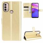 For Motorola Moto E40 / E30 / E20 Crazy Horse Texture Horizontal Flip Phone Leather Case with Holder & Card Slots & Lanyard(Gold) - 1