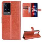 For vivo iQOO 8 Pro Crazy Horse Texture Horizontal Flip Phone Leather Case with Holder & Card Slots & Lanyard(Brown) - 1