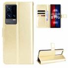 For vivo iQOO 8 Pro Crazy Horse Texture Horizontal Flip Phone Leather Case with Holder & Card Slots & Lanyard(Gold) - 1