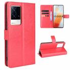 For vivo iQOO 8 Crazy Horse Texture Horizontal Flip Phone Leather Case with Holder & Card Slots & Lanyard(Red) - 1