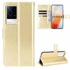 For vivo iQOO 8 Crazy Horse Texture Horizontal Flip Phone Leather Case with Holder & Card Slots & Lanyard(Gold) - 1