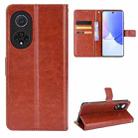 For Huawei nova 9 Crazy Horse Texture Horizontal Flip Phone Leather Case with Holder & Card Slots & Lanyard(Brown) - 1