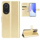 For Huawei nova 9 Crazy Horse Texture Horizontal Flip Phone Leather Case with Holder & Card Slots & Lanyard(Gold) - 1