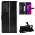 For OnePlus 9RT 5G Crazy Horse Texture Horizontal Flip Phone Leather Case with Holder & Card Slots & Lanyard(Black) - 1