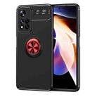 For Xiaomi Redmi Note 11 Pro Metal Ring Holder 360 Degree Rotating TPU Phone Case(Black Red) - 1