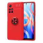 For Xiaomi Redmi Note 11 (China) Metal Ring Holder 360 Degree Rotating TPU Phone Case(Red) - 1