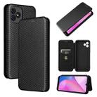 For Blackview Oscal C20 Carbon Fiber Texture Horizontal Flip Leather Phone Case with Card Slot(Black) - 1