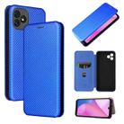 For Blackview Oscal C20 Carbon Fiber Texture Horizontal Flip Leather Phone Case with Card Slot(Blue) - 1