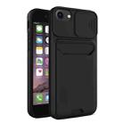 Sliding Camera Cover Design TPU + PC Shockproof Phone Case with Card Slot For iPhone 6(Black) - 1