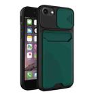 Sliding Camera Cover Design TPU + PC Shockproof Phone Case with Card Slot For iPhone 6 Plus(Dark Night Green) - 1