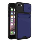 Sliding Camera Cover Design TPU + PC Shockproof Phone Case with Card Slot For iPhone 6 Plus(Royal Blue) - 1