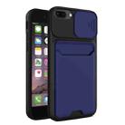 Sliding Camera Cover Design TPU + PC Shockproof Phone Case with Card Slot For iPhone 8 Plus / 7 Plus(Royal Blue) - 1