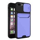 Sliding Camera Cover Design TPU + PC Shockproof Phone Case with Card Slot For iPhone 8 Plus / 7 Plus(Lilac Purple) - 1