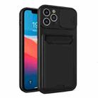 Sliding Camera Cover Design TPU + PC Shockproof Phone Case with Card Slot For iPhone 11 Pro(Black) - 1