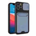 Sliding Camera Cover Design TPU + PC Shockproof Phone Case with Card Slot For iPhone 11 Pro Max(Lavender Grey) - 1