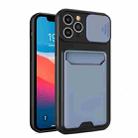 Sliding Camera Cover Design TPU + PC Shockproof Phone Case with Card Slot For iPhone 12 Pro(Lavender Grey) - 1
