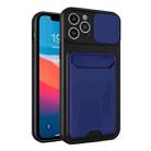 Sliding Camera Cover Design TPU + PC Shockproof Phone Case with Card Slot For iPhone 12 Pro Max(Royal Blue) - 1